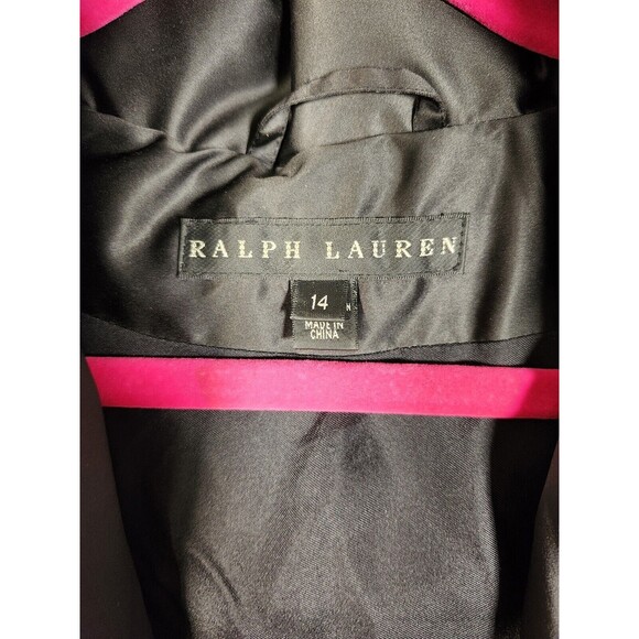 Ralph Lauren Black Label Puffer Jacket Sz 14 Womens Front Zip Pillow Neck - Picture 10 of 15